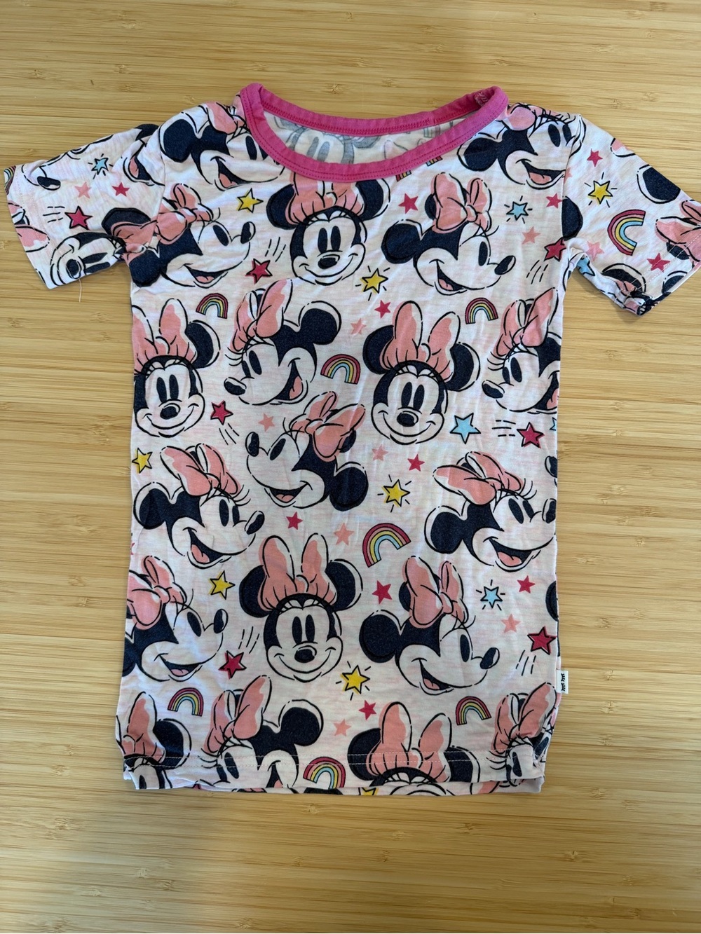 Little Sleepies Disney Minnie Bamboo Short Sleeve T-shirt ONLY Size 5 6 Girls